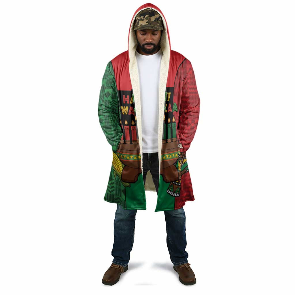 Personalized Happy Kwanzaa Cloak Kinara With Kente Pattern