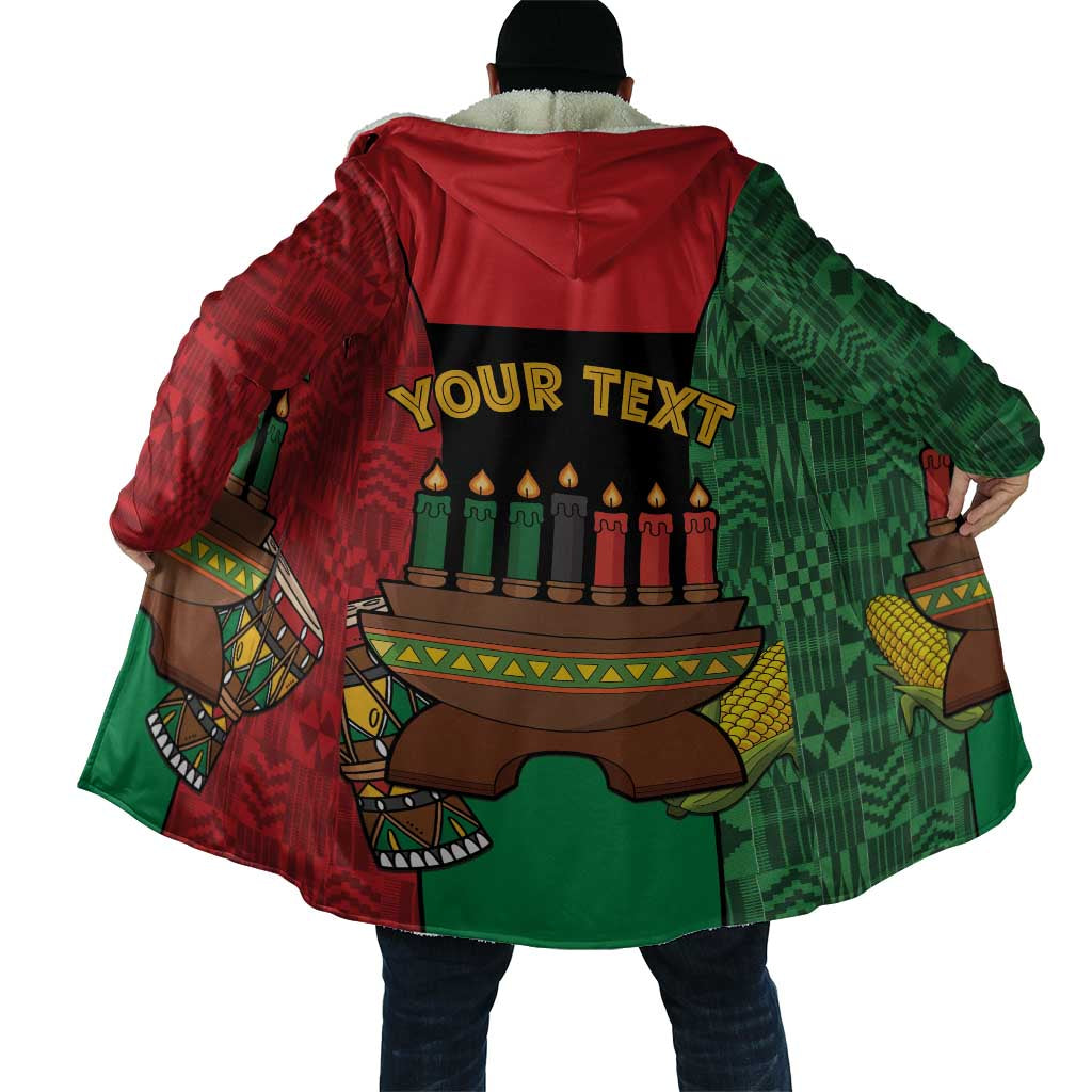 Personalized Happy Kwanzaa Cloak Kinara With Kente Pattern