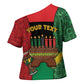 Personalized Happy Kwanzaa Cross Shoulder Shirt Kinara With Kente Pattern
