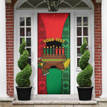 Personalized Happy Kwanzaa Door Cover Kinara With Kente Pattern