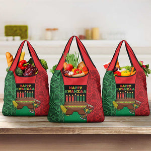 Happy Kwanzaa Holidays Grocery Bag Kente Pattern - African Pride