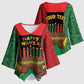 Personalized Happy Kwanzaa Kimono Sleeve Blouse Kinara With Kente Pattern