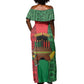 Personalized Happy Kwanzaa Holidays Off Shoulder Maxi Dress Kente Pattern - African Pride