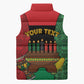 Personalized Happy Kwanzaa Sleeveless Puffer Jacket Kinara With Kente Pattern