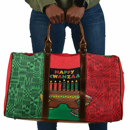 Happy Kwanzaa Travel Bag Kinara With Kente Pattern