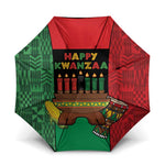 Happy Kwanzaa Umbrella Kinara With Kente Pattern