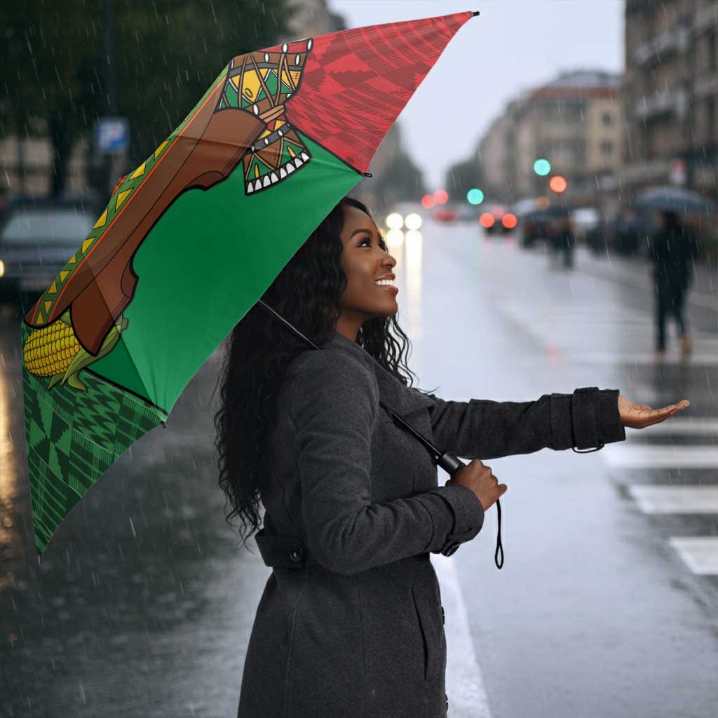 Happy Kwanzaa Umbrella Kinara With Kente Pattern