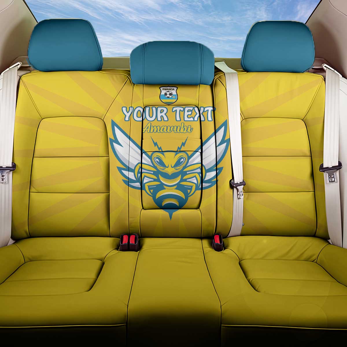 Custom Afro Rwanda Football Back Car Seat Cover Go Wasps