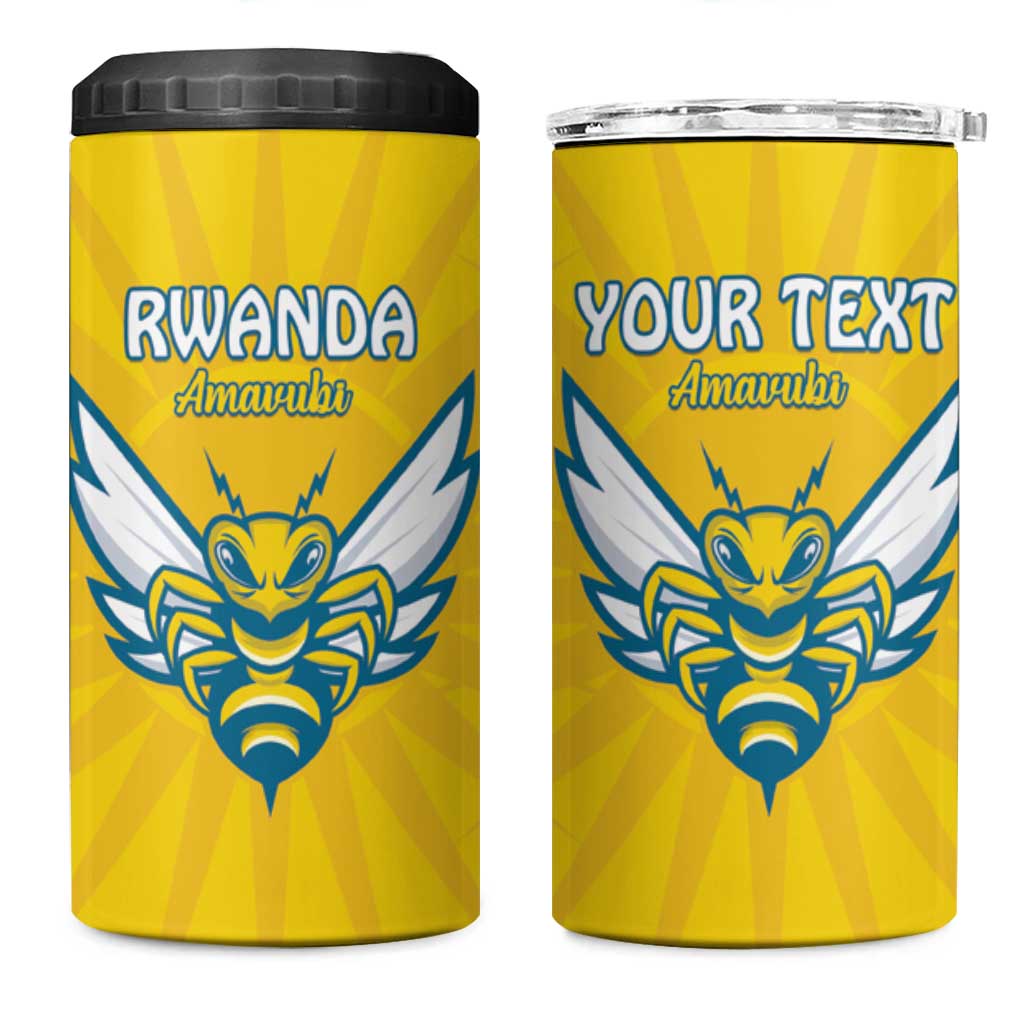 Custom Afro Rwanda Football 4 in 1 Can Cooler Tumbler Go Wasps