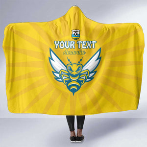 Custom Afro Rwanda Football Hooded Blanket Go Wasps