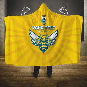 Custom Afro Rwanda Football Hooded Blanket Go Wasps