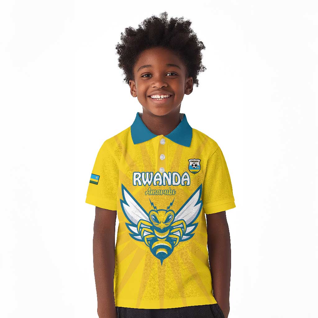 Custom Afro Rwanda Football Kid Polo Shirt Go Wasps