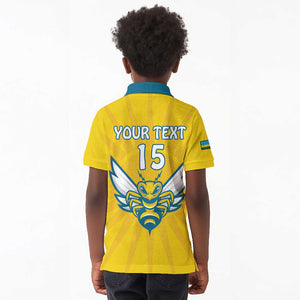 Custom Afro Rwanda Football Kid Polo Shirt Go Wasps