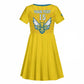 Custom Afro Rwanda Football Kid Short Sleeve Dress Go Wasps
