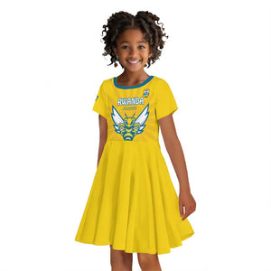 Custom Afro Rwanda Football Kid Short Sleeve Dress Go Wasps