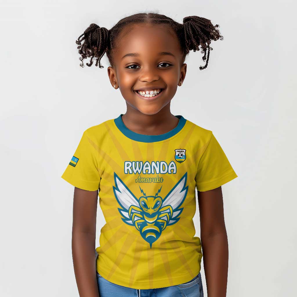 Custom Afro Rwanda Football Kid T shirt Go Wasps