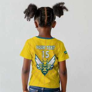 Custom Afro Rwanda Football Kid T shirt Go Wasps