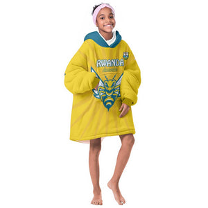 Custom Afro Rwanda Football Kid Wearable Blanket Hoodie Go Wasps