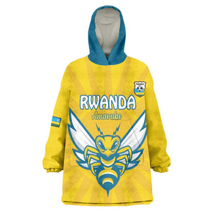 Custom Afro Rwanda Football Kid Wearable Blanket Hoodie Go Wasps