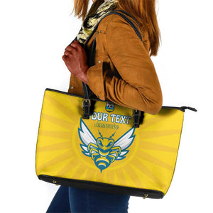 Custom Afro Rwanda Football Leather Tote Bag Go Wasps