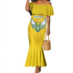 Custom Afro Rwanda Football Mermaid Dress Go Wasps