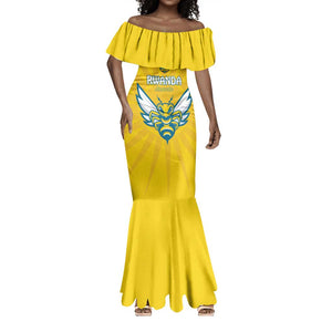 Custom Afro Rwanda Football Mermaid Dress Go Wasps