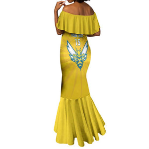 Custom Afro Rwanda Football Mermaid Dress Go Wasps