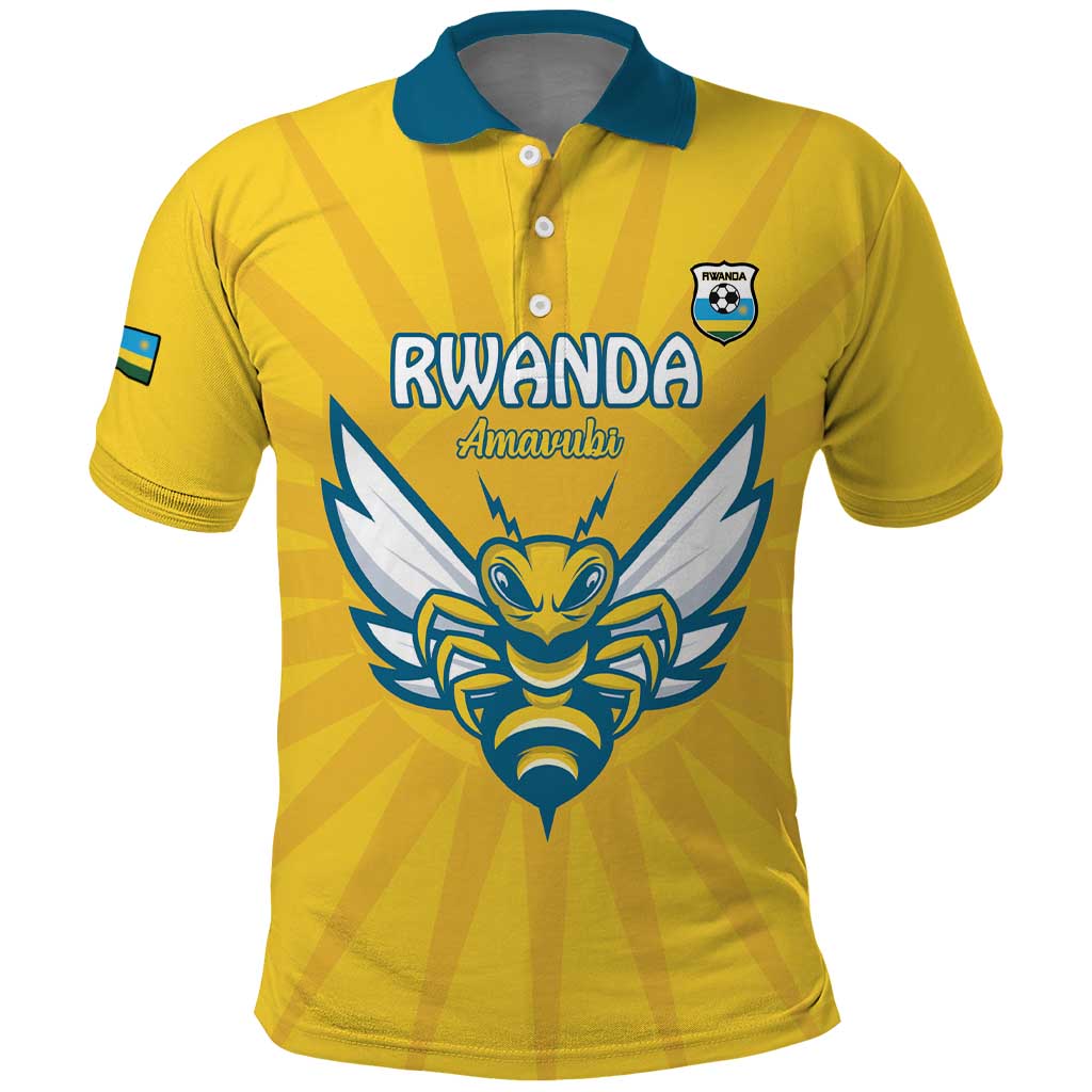 Custom Afro Rwanda Football Polo Shirt Go Wasps