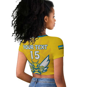 Custom Afro Rwanda Football Raglan Cropped T shirt Go Wasps