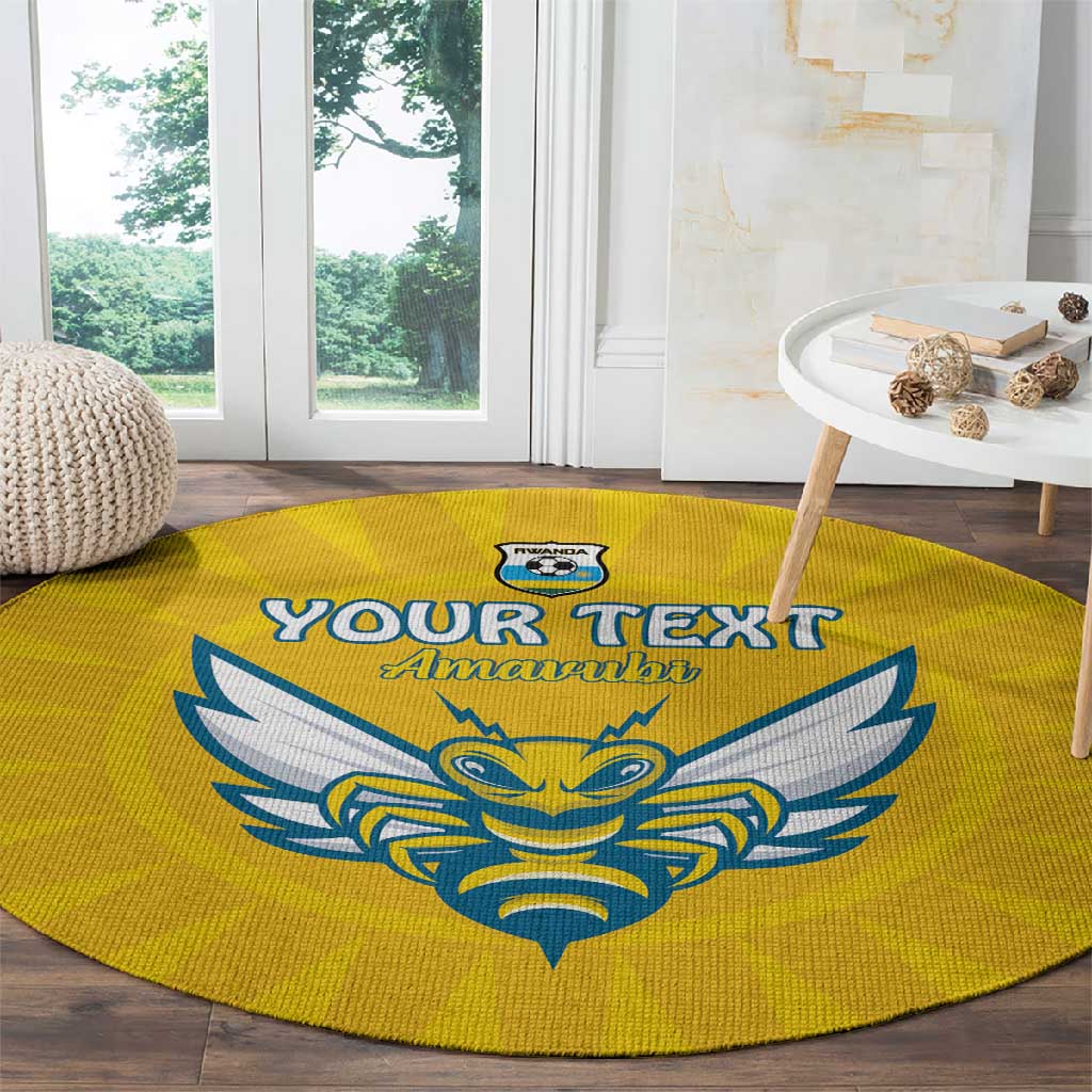 Custom Afro Rwanda Football Round Carpet Go Wasps