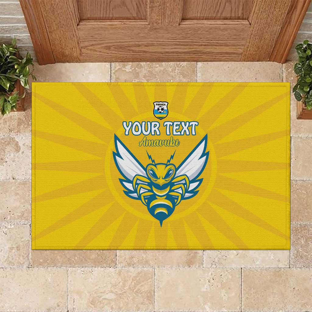 Custom Afro Rwanda Football Rubber Doormat Go Wasps