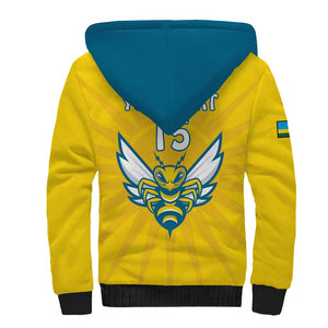 Custom Afro Rwanda Football Sherpa Hoodie Go Wasps