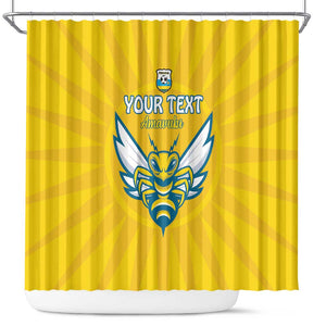 Custom Afro Rwanda Football Shower Curtain Go Wasps