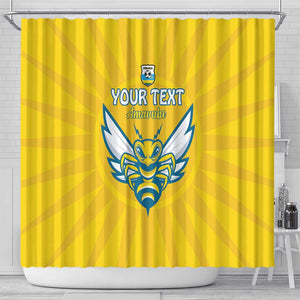 Custom Afro Rwanda Football Shower Curtain Go Wasps