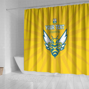 Custom Afro Rwanda Football Shower Curtain Go Wasps