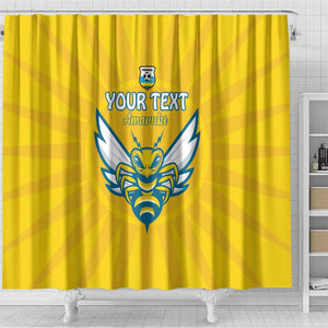 Custom Afro Rwanda Football Shower Curtain Go Wasps