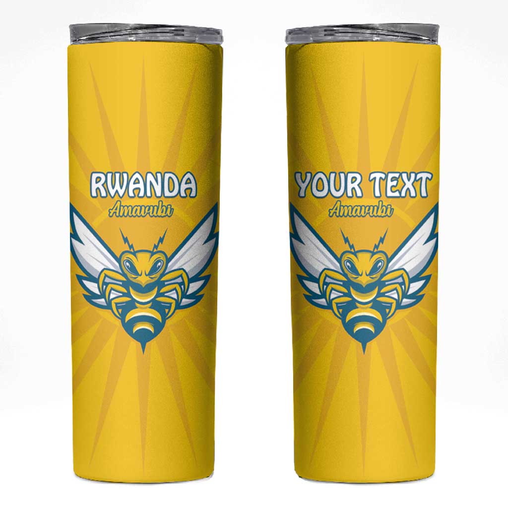 Custom Afro Rwanda Football Skinny Tumbler Go Wasps