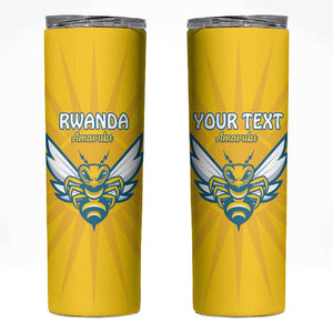 Custom Afro Rwanda Football Skinny Tumbler Go Wasps