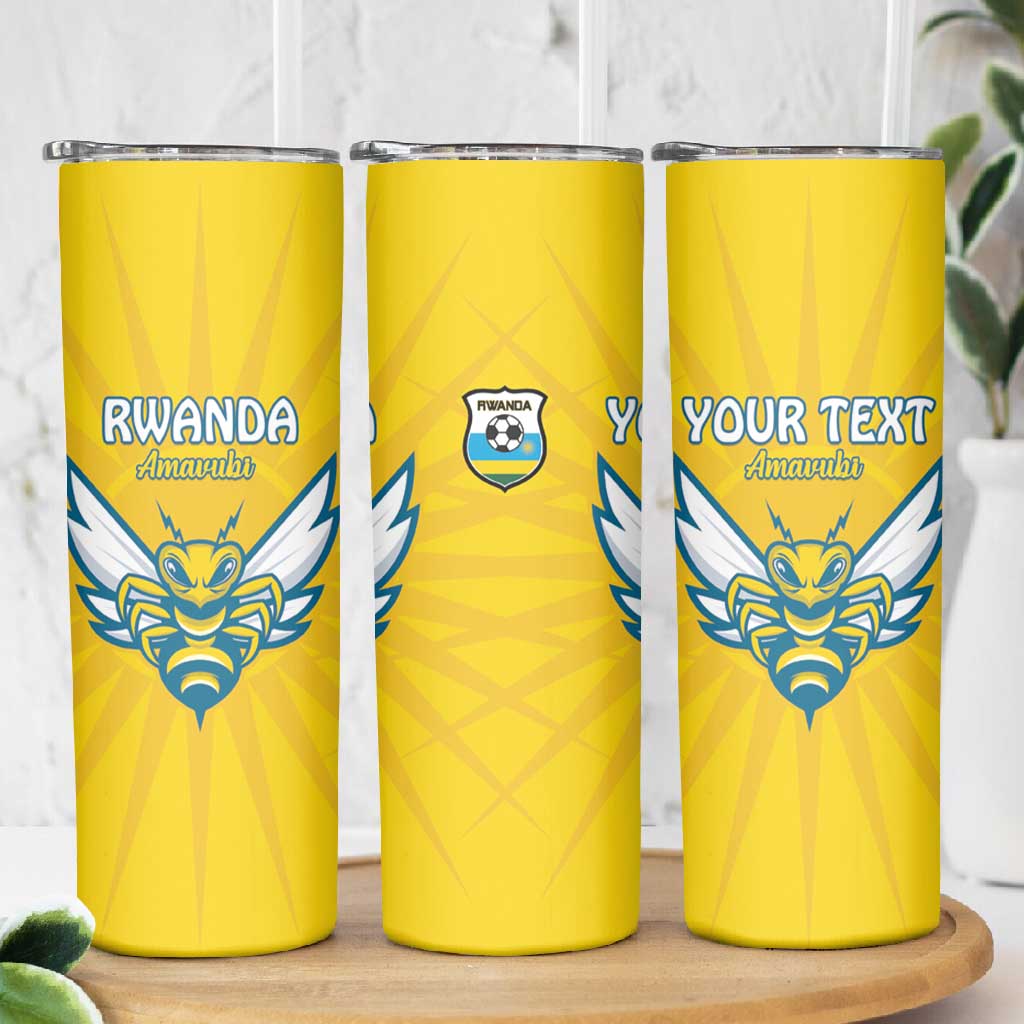 Custom Afro Rwanda Football Skinny Tumbler Go Wasps