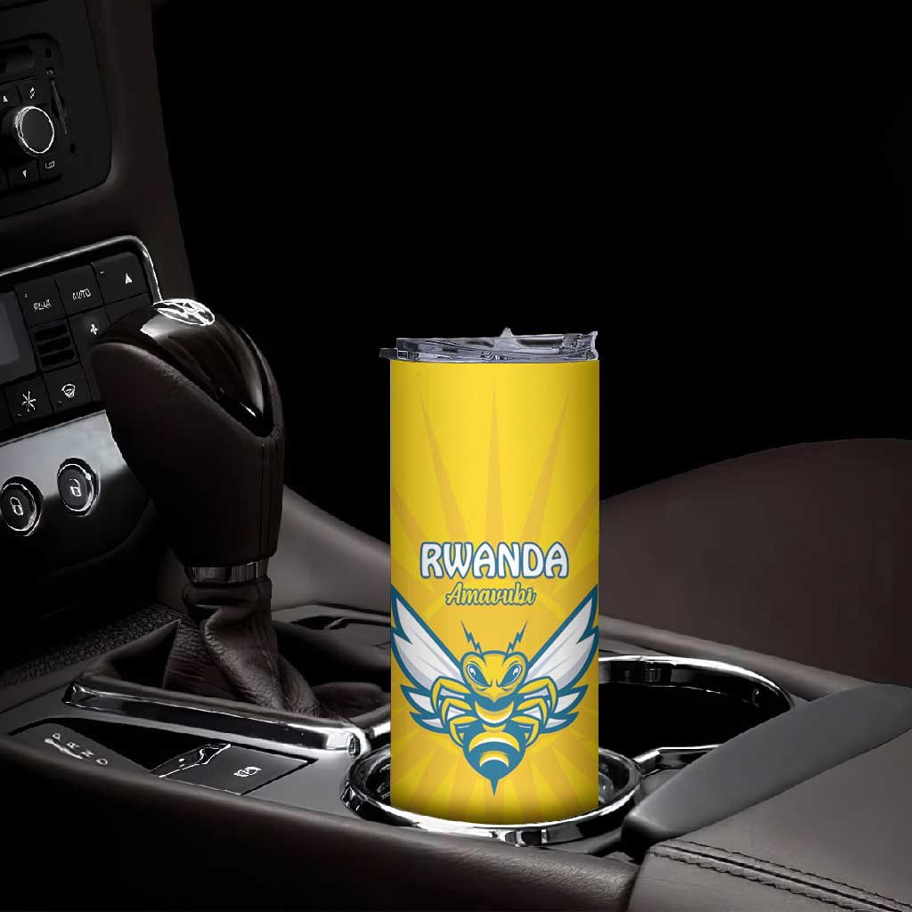 Custom Afro Rwanda Football Skinny Tumbler Go Wasps