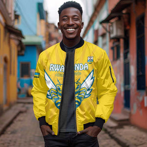 Custom Afro Rwanda Football Sleeve Zip Bomber Jacket Go Wasps