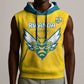 Custom Afro Rwanda Football Sleeveless Hoodie Go Wasps - African Pride