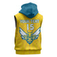 Custom Afro Rwanda Football Sleeveless Zip Hoodie Go Wasps - African Pride