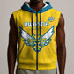 Custom Afro Rwanda Football Sleeveless Zip Hoodie Go Wasps - African Pride