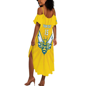 Custom Afro Rwanda Football Summer Maxi Dress Go Wasps