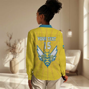 Custom Afro Rwanda Football Women Casual Shirt Go Wasps