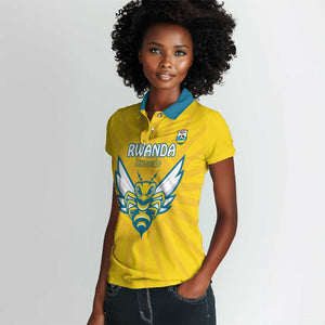 Custom Afro Rwanda Football Women Polo Shirt Go Wasps