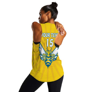 Custom Afro Rwanda Football Women Racerback Tank Go Wasps