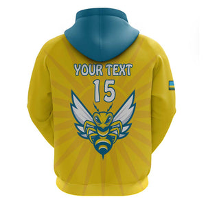 Custom Afro Rwanda Football Zip Hoodie Go Wasps