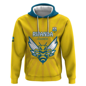 Custom Afro Rwanda Football Zip Hoodie Go Wasps